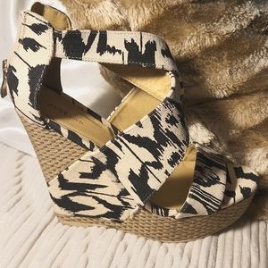 Pair of JUST FAB 6 inch wedge heels size 7.5